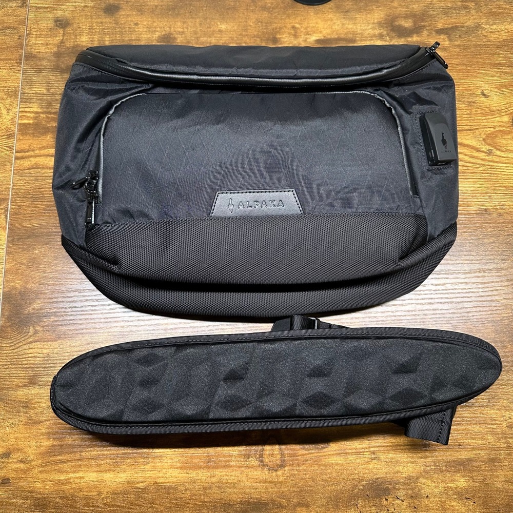 Alpaka Bravo Sling Max Black X-Pac Waterproof Tech Messenger Bag USB Port